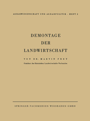 cover image of Demontage der Landwirtschaft